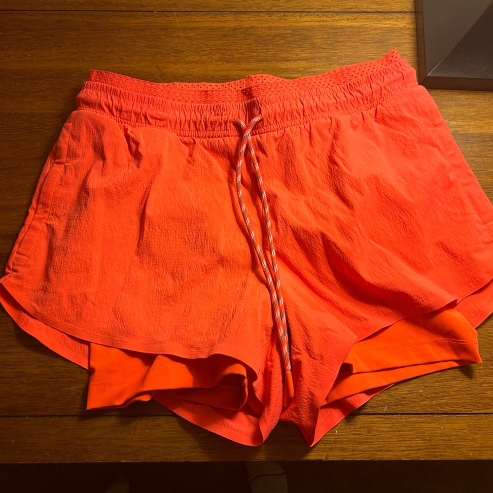 Athleta shorts with spandex liner.